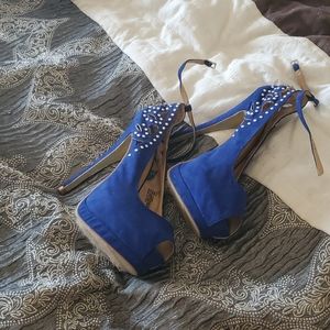 Navy blue  with ankle  strap warn once